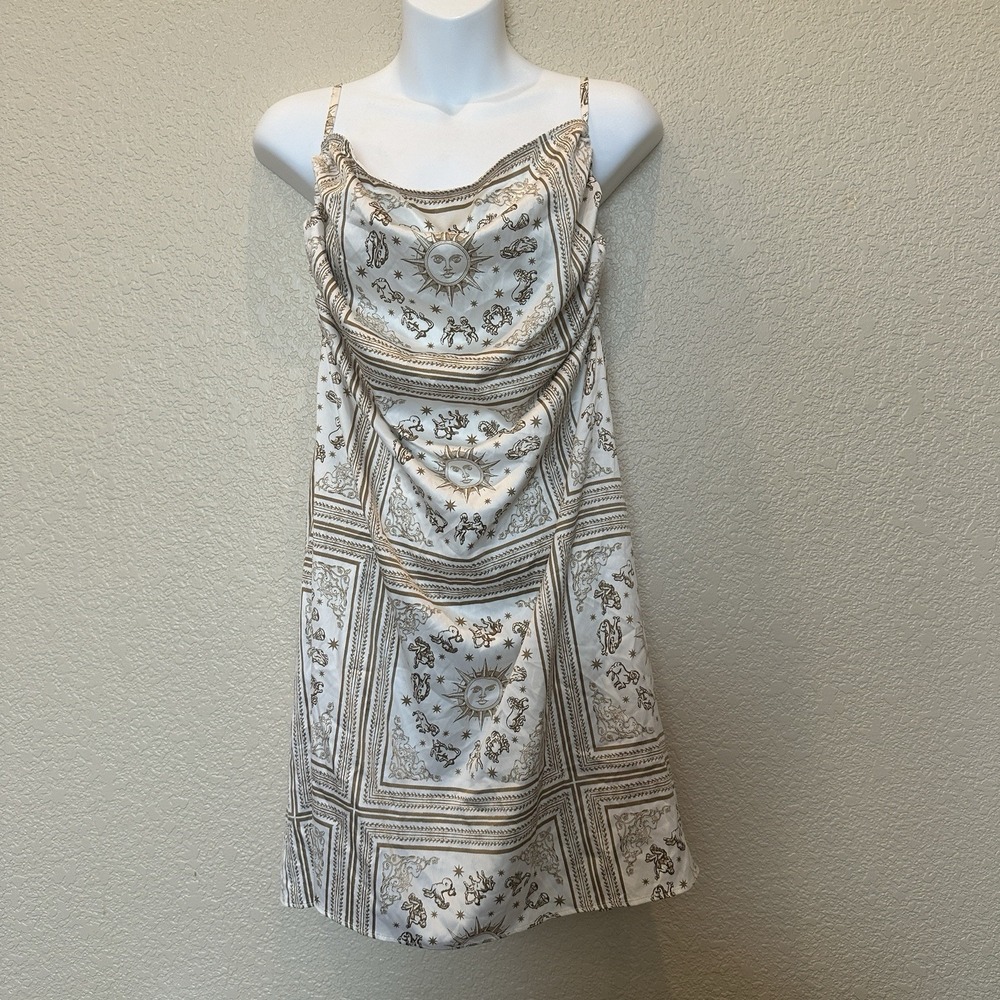 Danielle Bernstein‎ astrology print slip dress Sun And Zodiac Celestial Size 16
